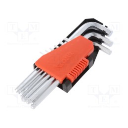 1 set x YATO - YT-0509 - Wrenches set, hex key,spherical, Chrom-vanadium steel, 10pcs.