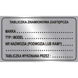 Nameplate of the tow truck trailer