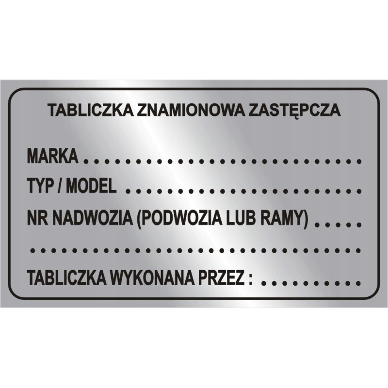 Nameplate of the tow truck trailer