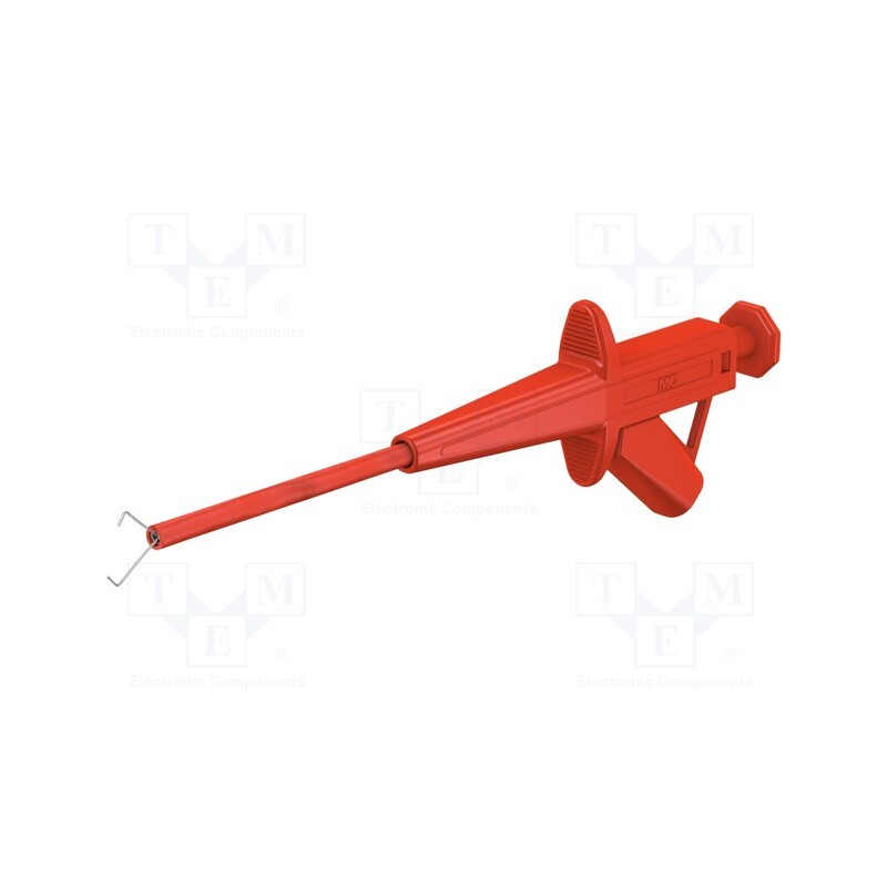 1 pcs x STu00c4UBLI - 24.0224-22 - Clip-on probe, pincers type, 4A, red, 1kV, 4mm, Overall len: 155mm
