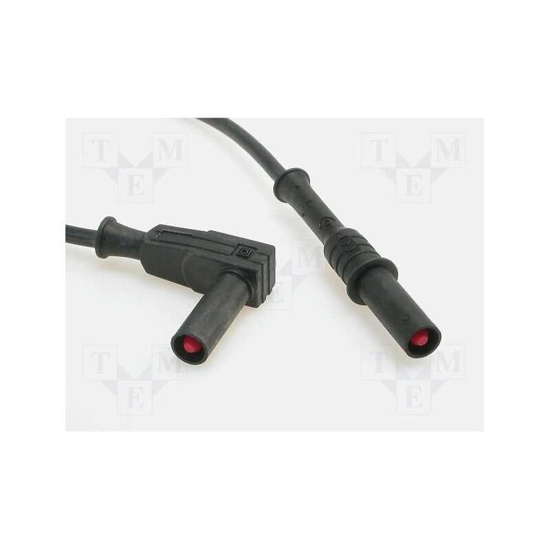 1 pcs x ELECTRO-PJP - 2359-IEC-100-SW - Test lead, 20A, banana plug 4mm,angular banana plug 4mm, Len: 1m