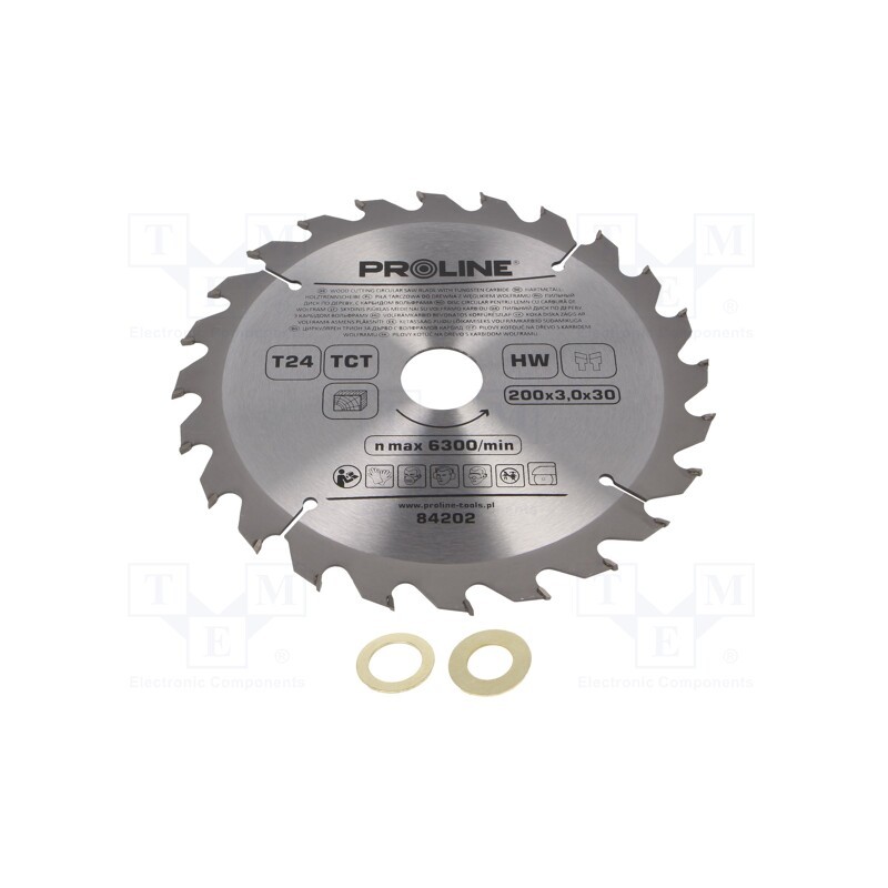 1 pcs x PROLINE - 84202 - Circular saw, Ø: 200mm, Øhole: 30mm, Teeth: 24, cemented carbide