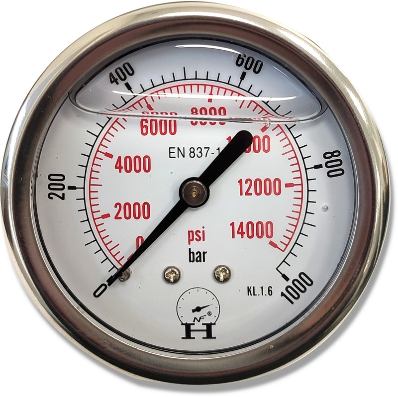 Pressure gauge, pressure gauge, 0 1000 bar, rear connection