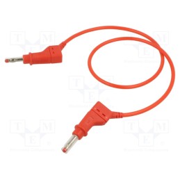 1 pcs x STu00c4UBLI - 66.9405-05022 - Test lead, 19A, banana plug 4mm,both sides, Len: 0.5m, red