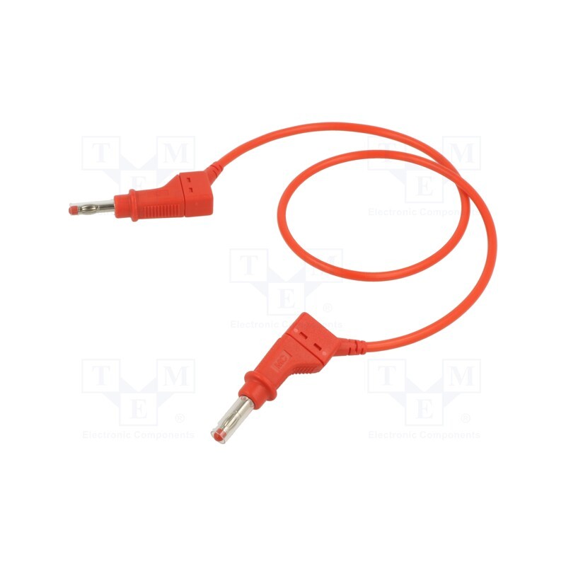 1 pcs x STu00c4UBLI - 66.9405-05022 - Test lead, 19A, banana plug 4mm,both sides, Len: 0.5m, red