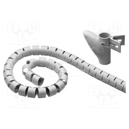 1 pcs x Goobay - 51922 - Spiral wrapping, ØBundle : 20mm, L: 2.5m, Body: grey