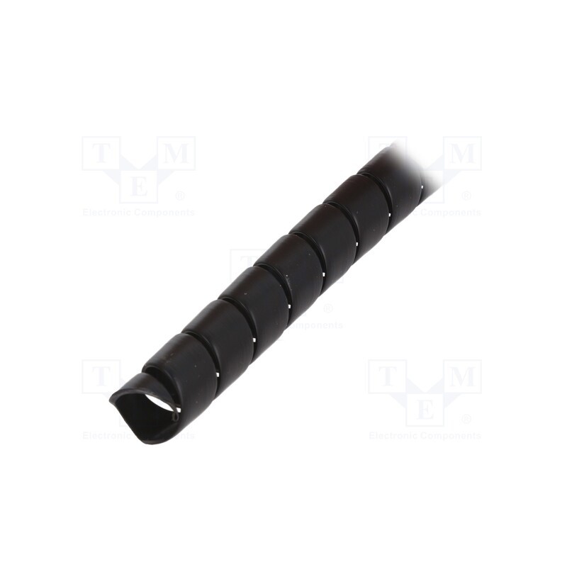 1 pcs x HELLERMANNTYTON - 162-20150 - Spiral wrapping, ØBundle : 18mm, polypropylene, black, L: 1m