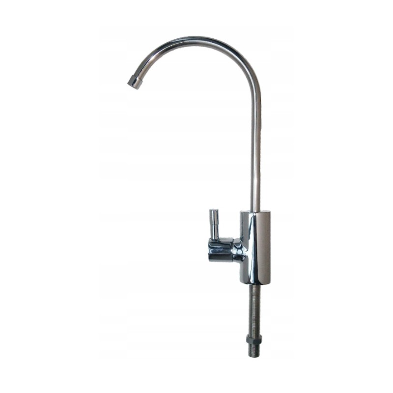 Mini faucet with a chrome gooseneck filter