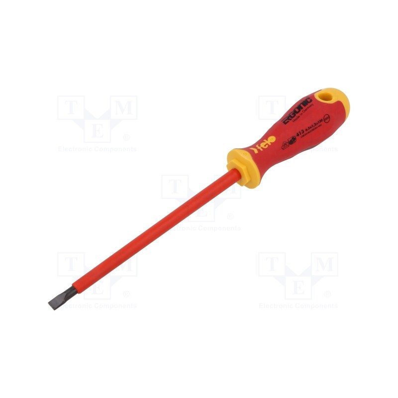 1 pcs x FELO - 413 065 90 - Screwdriver, insulated, slot, 6,5x1,2mm, ERGONIC®