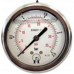 Pressure gauge 0 2 5 bar rear connection