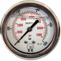 Pressure gauge 0 500 bar, rear connection