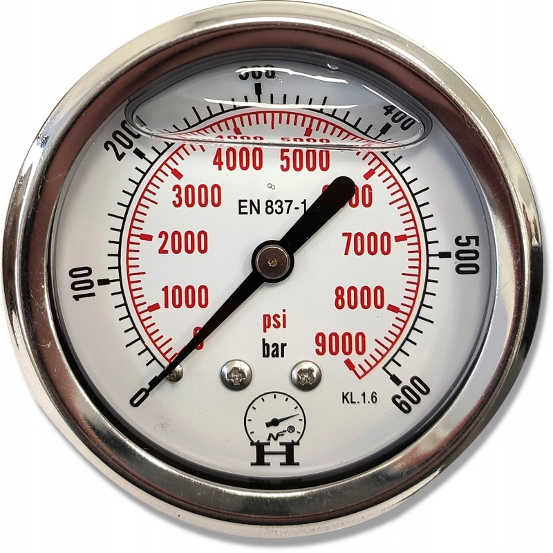 Pressure gauge 0 600 bar, rear connection