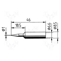 1 pcs x ERSA - 0832BDLF/SB - Tip, conical, 1mm, for soldering iron,for soldering station
