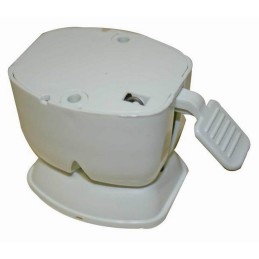 English trailer door latch, white lock