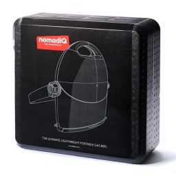 Portable, foldable tourist gas grill for a nomadiq cartridge and cylinder