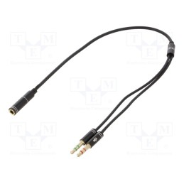 1 pcs x GEMBIRD - CCA-418M - Cable, Jack 3.5mm 3pin plug x2,Jack 3.5mm 4pin socket, 0.2m