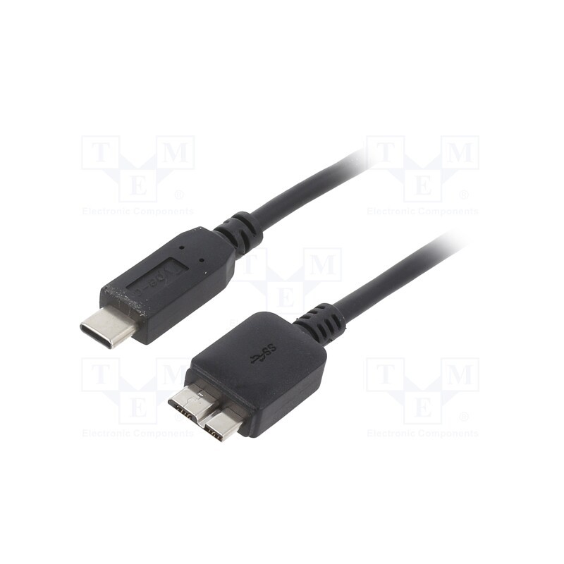 1 pcs x AKYGA - AK-USB-44 - Cable, USB 3.0, USB B micro plug,USB C plug, nickel plated, 1m