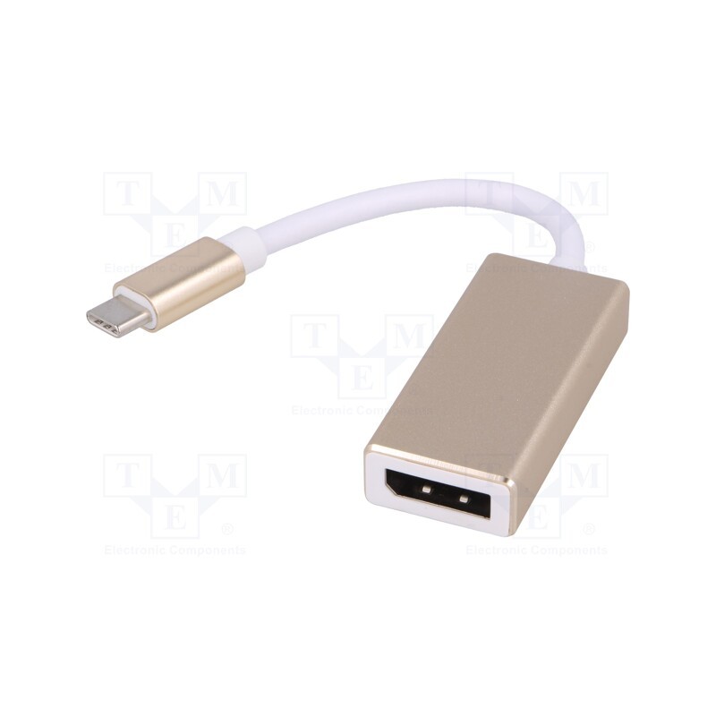 1 pcs x AKYGA - AK-AD-56 - Adapter, USB 3.1, DisplayPort socket,USB C plug, nickel plated