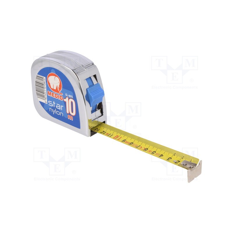 1 pcs x MEDID - CL-1025 - Measuring tape, L: 10m, Width: 25mm, Enclos.mat: ABS, measure