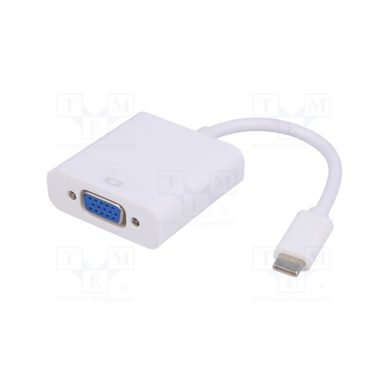 1 pcs x AKYGA - AK-AD-55 - Adapter, USB 3.1, D-Sub 15pin HD socket,USB C plug, 0.15m, white