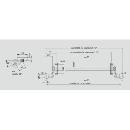Unbraked trailer axle Knott VG7 1130mm