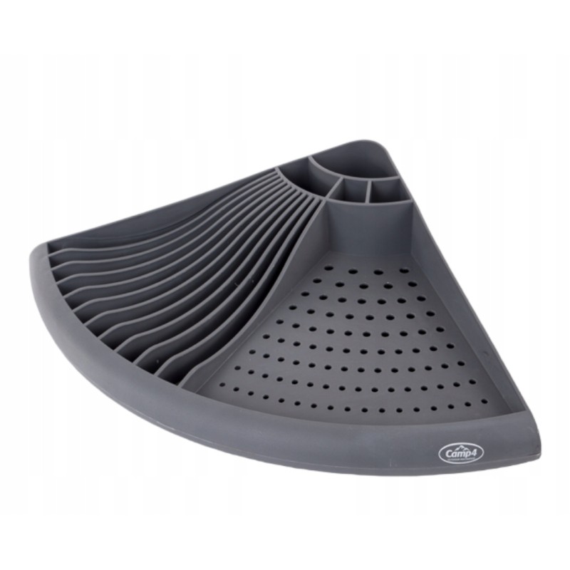 Corner drainer and dryer for camp4 camper dishes