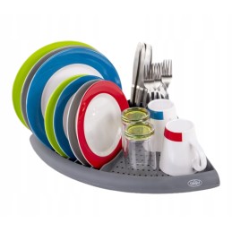 Corner drainer and dryer for camp4 camper dishes