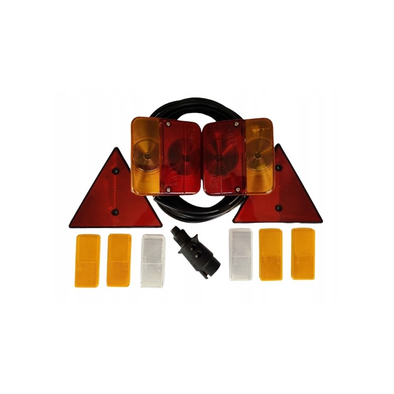 Set of trailer lamps, reflectors, 7-pin plug