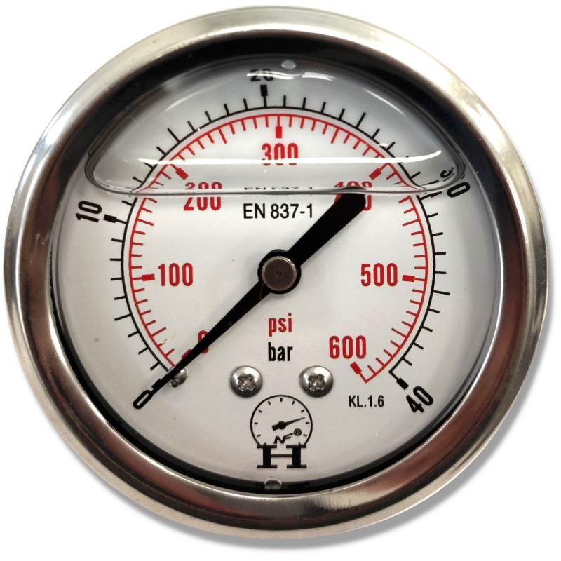 Pressure gauge 0 40 bar, rear connection