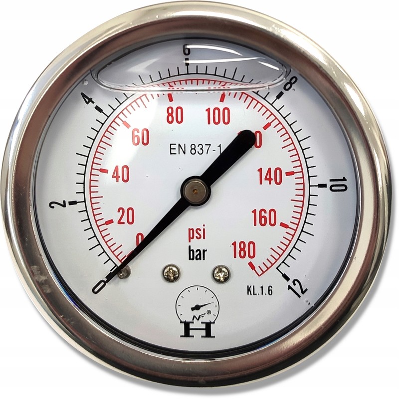 Pressure gauge, pressure gauge, 0 12 bar, rear connection