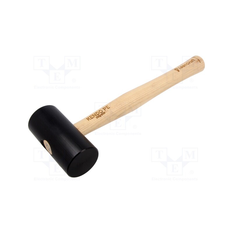 1 pcs x LeanCraft - KENDO-PE-50-B - Hammer, 220g, 50mm, round, polyurethane, wood (ash), KENDO
