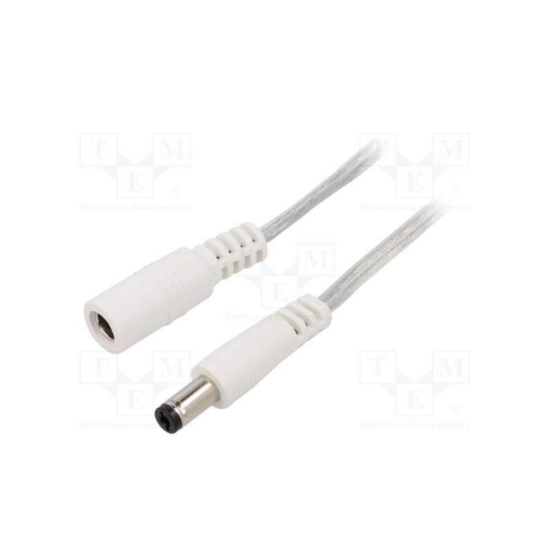 1 pcs x BQ CABLE - DC.EXT.8210.0500 - Cable, 2x0.5mm2, DC 5,5/2,1 plug,DC 5,5/2,1 socket, straight