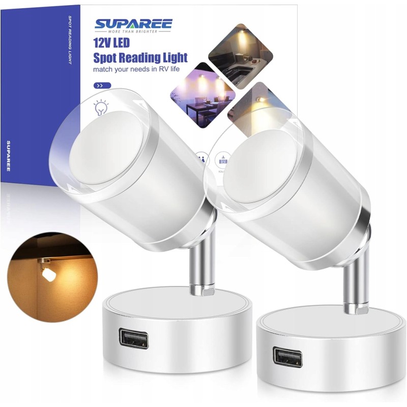Suparee lamp 2 pieces 12 volt boat camper lighting with USB