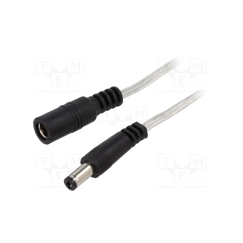 1 pcs x BQ CABLE - DC.EXT.8200.0500 - Cable, 2x0.5mm2, DC 5,5/2,1 plug,DC 5,5/2,1 socket, straight