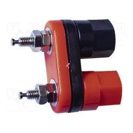 1 pcs x MUELLER ELECTRIC - BU-00283 - Stackable safety shunt, 4mm banana, 15A, 3kV, black,red, 33mm