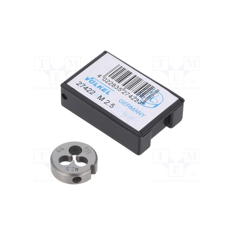 1 pcs x Vu00d6LKEL - 27422 - Threading die, high speed steel stal szybkotnąca HSS, M2,5