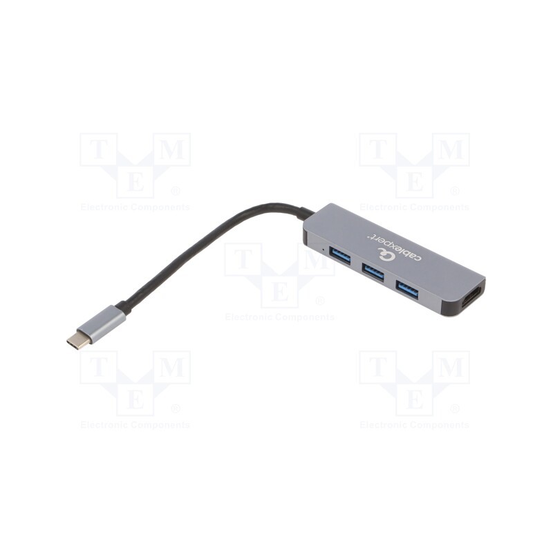 1 pcs x GEMBIRD - A-CM-COMBO2-01 - Adapter, USB 3.2, HDMI socket,USB A socket x3,USB C plug, 0.09m