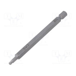 1 pcs x WERA - 5059680001 - Screwdriver bit, hex key,spherical, HEX 3mm, Overall len: 89mm
