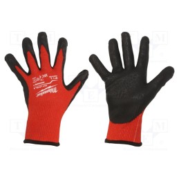 1 set x Milwaukee - 4932471421 - Protective gloves, Size: 9,L, black/red, Resistance to: cutting
