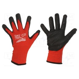 1 set x Milwaukee - 4932471422 - Protective gloves, Size: 10,XL, black/red, Resistance to: cutting