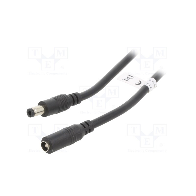 1 pcs x Goobay - 71402 - Cable, DC 5,5/2,5 plug,DC 5,5/2,5 socket, black, 10m