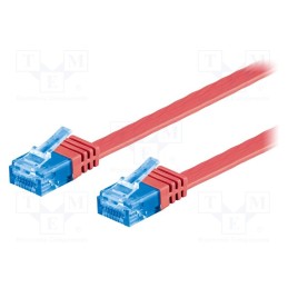 1 pcs x Goobay - 96333 - Patch cord, U/UTP, 6a, stranded, Cu, PVC, red, 3m, 32AWG