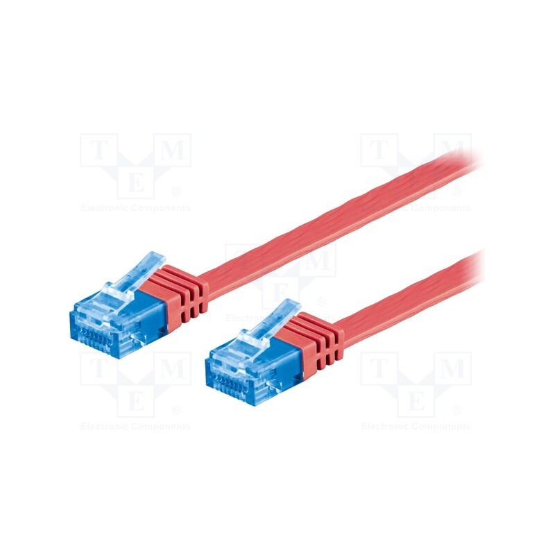 1 pcs x Goobay - 96322 - Patch cord, U/UTP, 6a, stranded, Cu, PVC, red, 2m, 32AWG