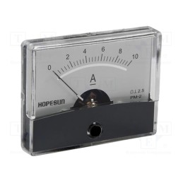 1 pcs x VELLEMAN - AIM6010A - Ammeter, on panel, I DC: 0÷10A, Class: 2.5, 60x47mm