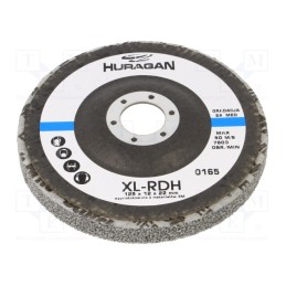 1 pcs x HURAGAN - XL-RDH 2A MED 125X 12X 22MM - Grinding wheel, fleece, Dim: Ø125x12mm, Mount.hole diam: 22mm
