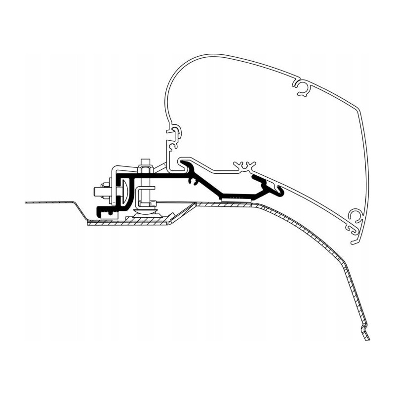 Adapter for mounting the awning on the roof Ducato Jumper Boxer 2007 l3h2 3 75m l4