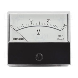 1 pcs x VELLEMAN - AVM7030 - Voltmeter, on panel, 0÷30V, Class: 2.5, 70x60mm