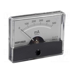 1 pcs x VELLEMAN - AIM60500 - Ammeter, on panel, I DC: 0÷500mA, Class: 2.5, 60x47mm