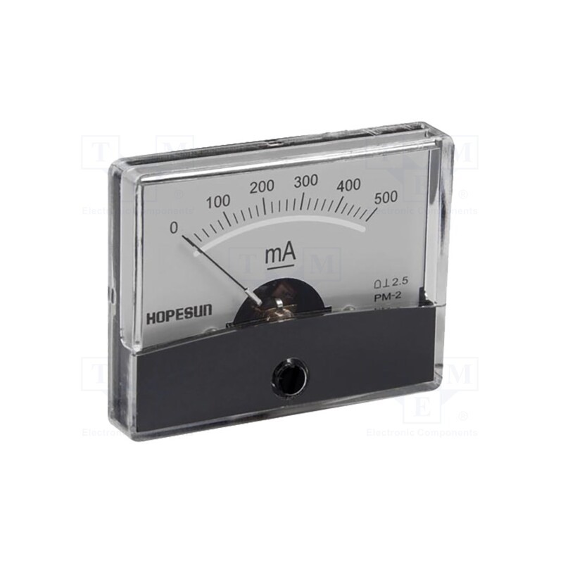 1 pcs x VELLEMAN - AIM60500 - Ammeter, on panel, I DC: 0÷500mA, Class: 2.5, 60x47mm