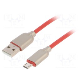 1 pcs x GEMBIRD - CC-USB2R-AMMBM-1M-R - Cable, USB 2.0, USB A plug,USB B micro plug, gold-plated, 1m, red
